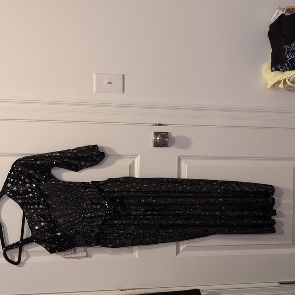 Justice Black One Shoulder Jumpsuit Girls Size 10 - Picture 6 of 8